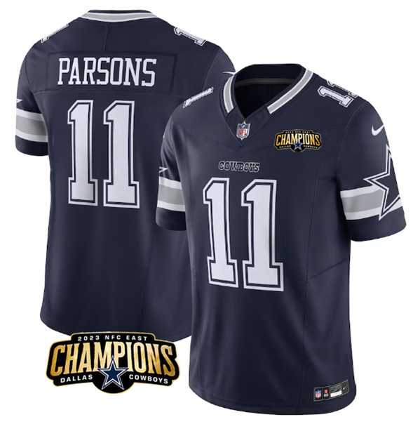 Men & Women & Youth Dallas Cowboys #11 Micah Parsons Navy 2023 F.U.S.E. NFC East Champions Patch Stitched Jersey